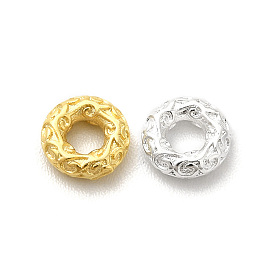 Brass Beads, Cadmium Free & Lead Free, Textured, Round Ring