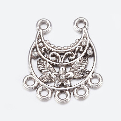 Tibetan Style Alloy Chandelier Components Links, Lead Free and Cadmium Free, Moon