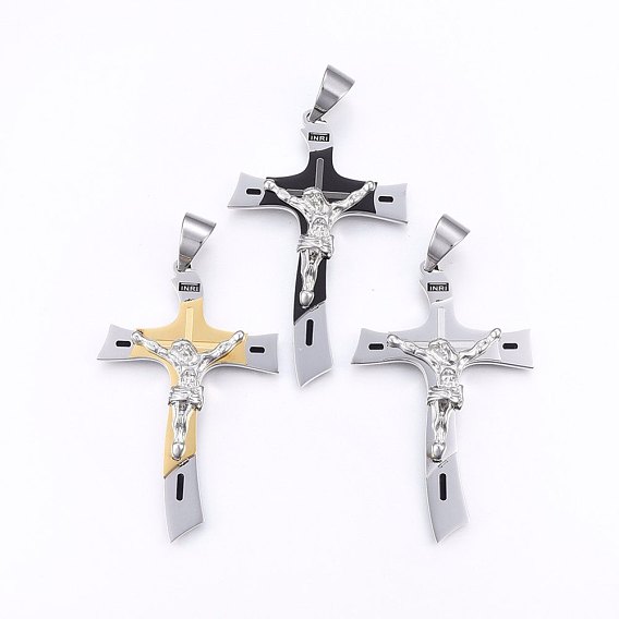 Easter Theme 304 Stainless Steel Enamel Big Pendants, For Easter, Crucifix Cross