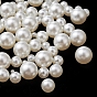 300Pcs 6 Sizes ABS Plastic Imitation Pearl Round Beads, No Hole Beads