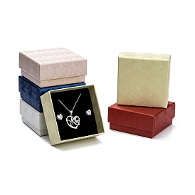 Coffret cadeau en carton coffret à bijoux, pour le collier, Bracelets, avec une éponge noire à l'intérieur, carrée