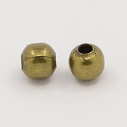 Mixed Brass Round Spacer Beads, 3mm, Hole: 1.2mm, about 5000pcs/200g