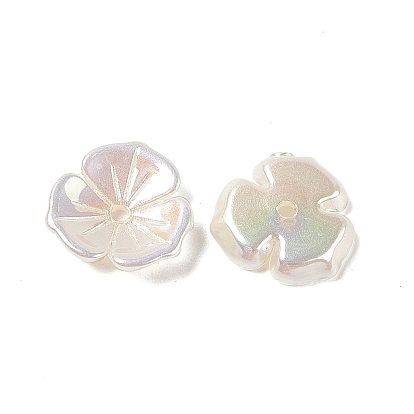 Bouchon de perle acrylique opaque, couleur ab , Flower 3 pétales