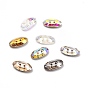 2 -Botones de diamantes de imitación de cristal con forma de ojo de caballo, facetados