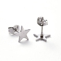 304 Stainless Steel Stud Earrings, Hypoallergenic Earrings, Star