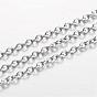 Placage ionique (ip) 304 chaînes porte-câbles en acier inoxydable, pour la fabrication de bijoux, non soudée, ovale
