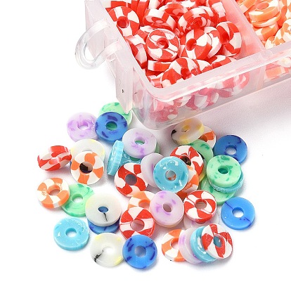 658 piezas 7 colores cuentas de arcilla polimérica hechas a mano ecológicas, disco / plano y redondo, perlas heishi