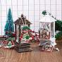 Набор рождественских деревянных украшений, 12 набор деревянных подвесок, подвесные украшения, для рождественской елки двери и украшения подарка партии, колокол и дом
