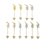 Серьги-гвоздики с плетеными стрелами, длинные серьги-подвески из золотой латунной проволоки для женщин