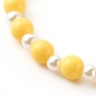 Bracelets de perles extensibles acryliques opaques pour enfants, avec perles en plastique imitation abs, rond et croix