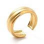 304 Stainless Steel Grooved Open Cuff Ring for Women