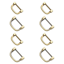 WADORN 8Pcs 2 Style Alloy D Rings, Buckle Clasps, for Webbing, Strapping Bags, Garment Accessories