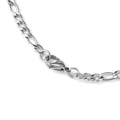Figaro Chain Necklace for Men, 304 Stainless Steel Necklaces, with Lobster Claw Clasps