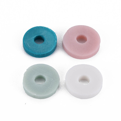 Perles d'argile polymère faites à la main de couleurs mélangées fixes, perles heishi, disque / plat rond