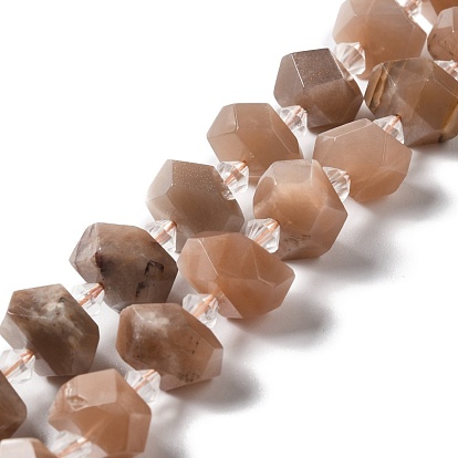 Sunstone naturelle perles brins, polygone facettes