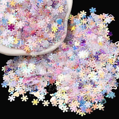 Plastic Sequins Beads, Golden Sheen, Sewing Craft Decoration, Snowflake/Heart/Star