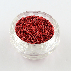 De color chapada bricolaje nail art 3d decoración de mini cuentas de vidrio, diminutas cuentas de uñas caviar, 0.6~0.8 mm, sobre 450 g / bolsa