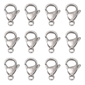 316 Surgical Stainless Steel Lobster Claw Clasps, Parrot Trigger Clasps, 19x11x5mm, Hole: 2mm