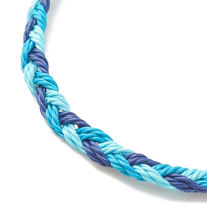 3Pcs 3 Style Waxed Polyester Braided Bracelets Sets, Multi-string Cord Bracelets for Women