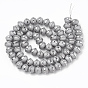Electroplate Glass Beads Strands, Frosted, Planet
