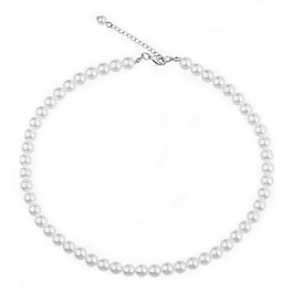 Classic White Pearl Necklace for Men and Women - Elegant Round Collarbone Jewelry