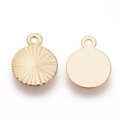 Brass Charms, Nickel Free, Real 18K Gold Plated, Flat Round