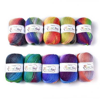Wool Knitting Yarn, Segment Dyed, Crochet Yarn