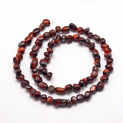 Natural Red Tiger Eye Beads Strands, Nuggets, Dyed & Heated