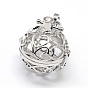 Филигранный круглый с сердечными подвесками из латуни, для ожерелья, без свинца, без никеля и без кадмия, 28x25x22 мм, отверстие : 9x4 мм