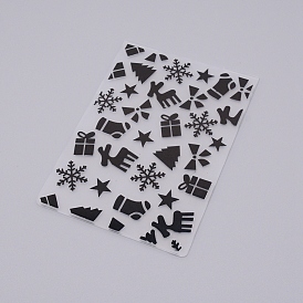 Christmas Plastic Embossing Folders, Concave-Convex Embossing Stencils, for Handcraft Photo Album Decoration