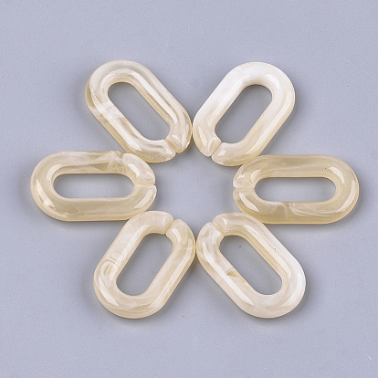 Anillos de enlace de acrílico, conectores de enlace rápido, para la fabricación de cadenas de joyería, estilo de imitación de piedras preciosas, oval