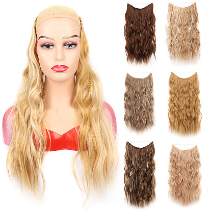 Natural-looking Long Wavy Hair Extensions with Fish Line and Invisible Clips