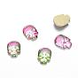 Glass Rhinestone Cabochons, Flat Back & Back Plated, Faceted, Skull