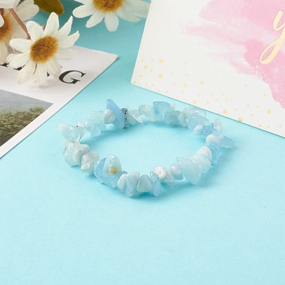 Bracelets extensibles de perles de pierres naturelles mélangées pour enfant