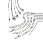 5 pcs 5 style coeur & bowknot & croix ensemble de colliers pendentif zircone cubique clair, 304 câble en acier inoxydable et chaînes à billes colliers empilables pour femmes