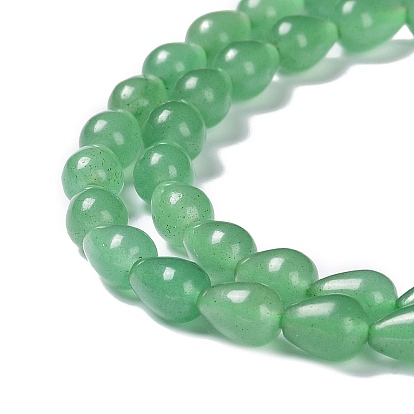 Natural Green Aventurine Beads Strands, Teardrop