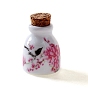 Botella de perfume vacía de aceite esencial de porcelana hecha a mano con patrón de peonía, botella recargable