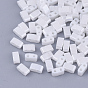 2-Hole Glass Seed Beads, Opaque Colours Luster Plated, Rectangle