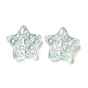 Perles acryliques transparentes, de couleur plaquée ab , étoiles