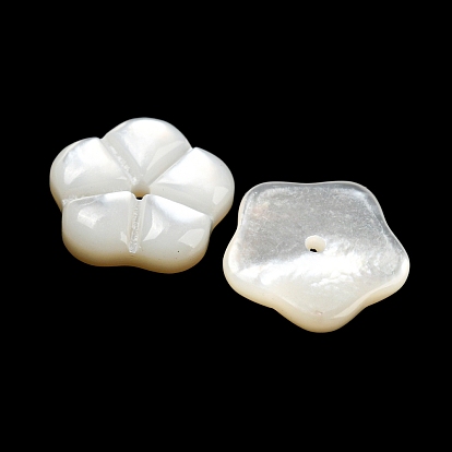 Perles naturelles de coquillages blancs, fleur