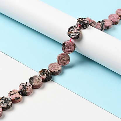 Perlas naturales rhodonite hebras, rosa