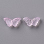 Transparent Spray Painted Glass Beads, Butterfly