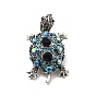 Broche de tortuga con diamantes de imitación ab de cristal, insignia de aleación para ropa de mochila, sin plomo y cadmio