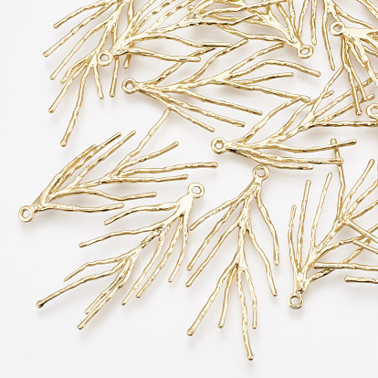 Brass Pendants, Branch, Real 18K Gold Plated