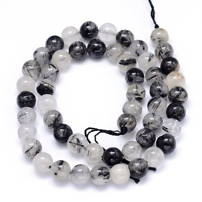 Ronde naturelle de quartz rutile perles brins