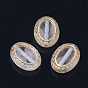 Perles acryliques transparentes, perles de paillettes, ovale