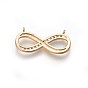 Brass Micro Pave Cubic Zirconia Pendants, Infinity, Clear