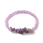 7 pcs 7 ensemble de bracelets extensibles en perles de verre et de pierres précieuses mixtes naturelles et synthétiques de style pcs pour femmes
