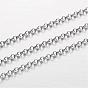 Ion Plating(IP) 304 Stainless Steel Rolo Chains, Belcher Chain, Unwelded, for Jewelry Making