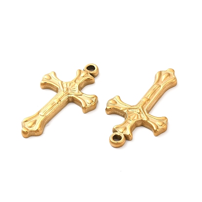 Placage ionique (ip) 304 pendentifs en acier inoxydable, breloque croix crucifix